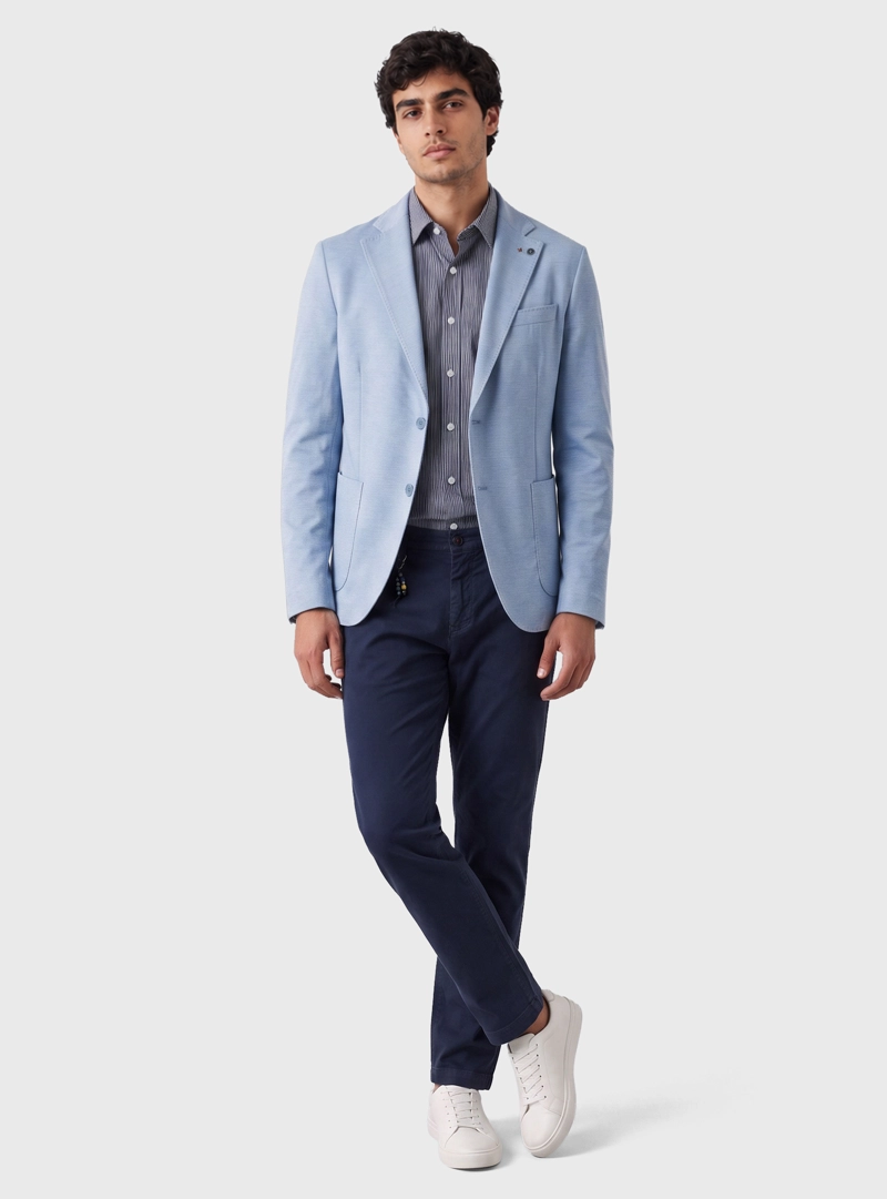 BLAZER POLI VISCOSA SPANDEX TAILORED FIT CELESTE ARROW - 4