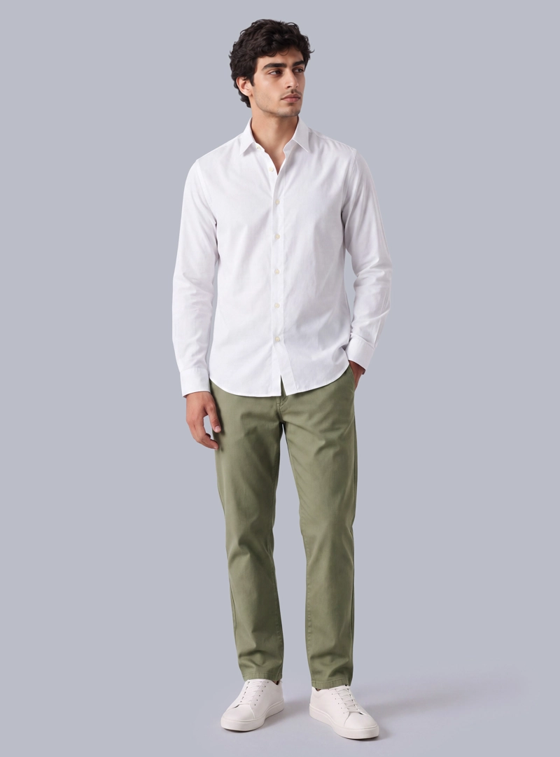 CAMISA LISA SPANDEX SLIM FIT BLANCO ARROW - 4