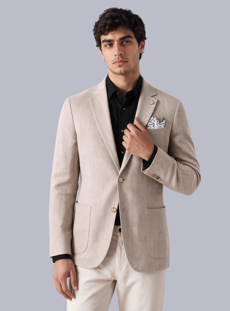 BLAZER LINO-ALGODON TAILORED FIT CAFE ARROW - 1