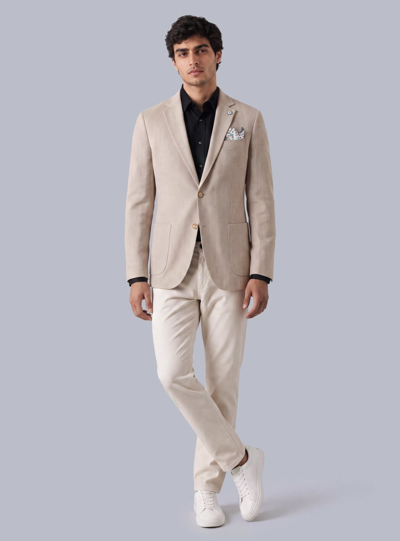 BLAZER LINO-ALGODON TAILORED FIT CAFE ARROW - 4