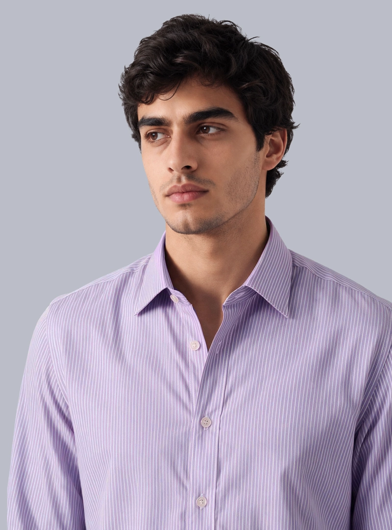CAMISA A RAYAS SLIM FIT LILA ARROW - 3