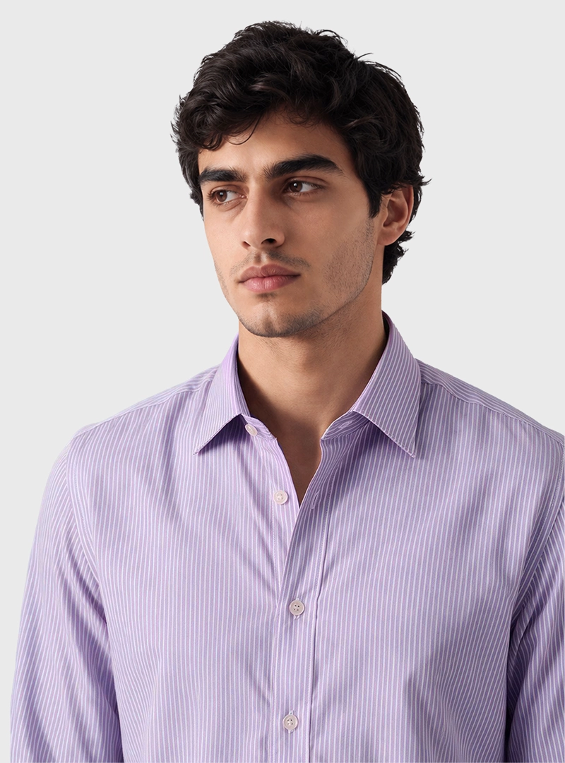 CAMISA A RAYAS SLIM FIT LILA ARROW - 3