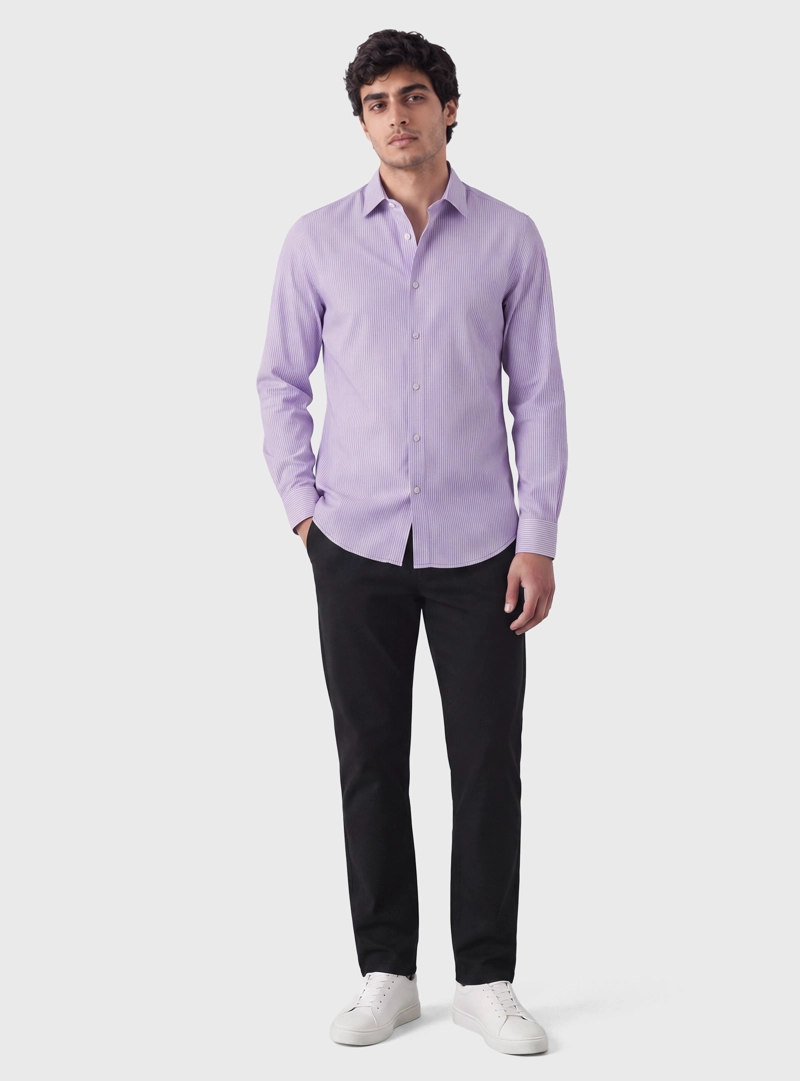 CAMISA A RAYAS SLIM FIT LILA ARROW - 4
