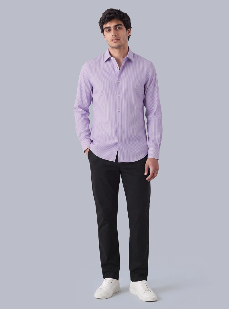 CAMISA A RAYAS SLIM FIT LILA ARROW - 4
