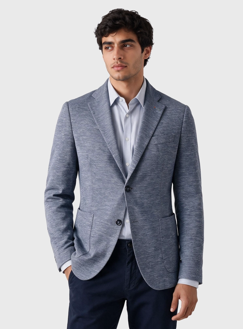 BLAZER FANTASIA SPANDEX TAILORED FIT AZUL ARROW - 1