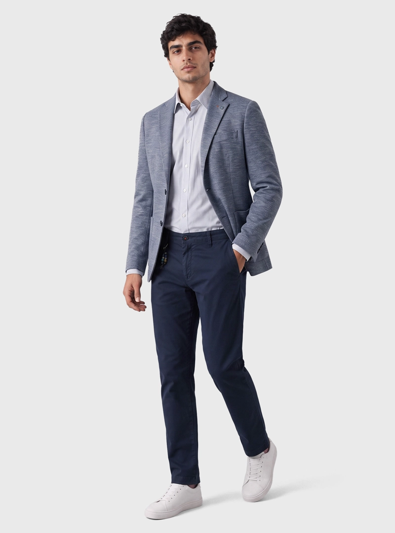 BLAZER FANTASIA SPANDEX TAILORED FIT AZUL ARROW - 4