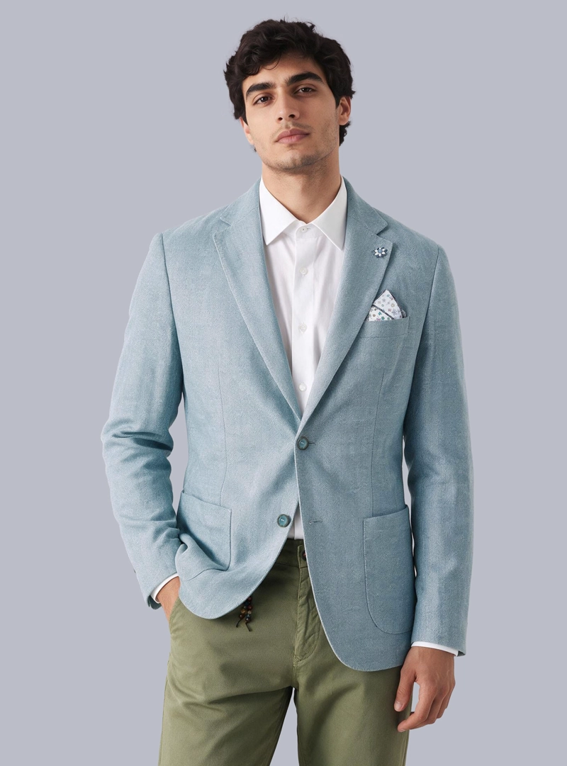 BLAZER LINO-ALGODON TAILORED FIT CELESTE ARROW - 1