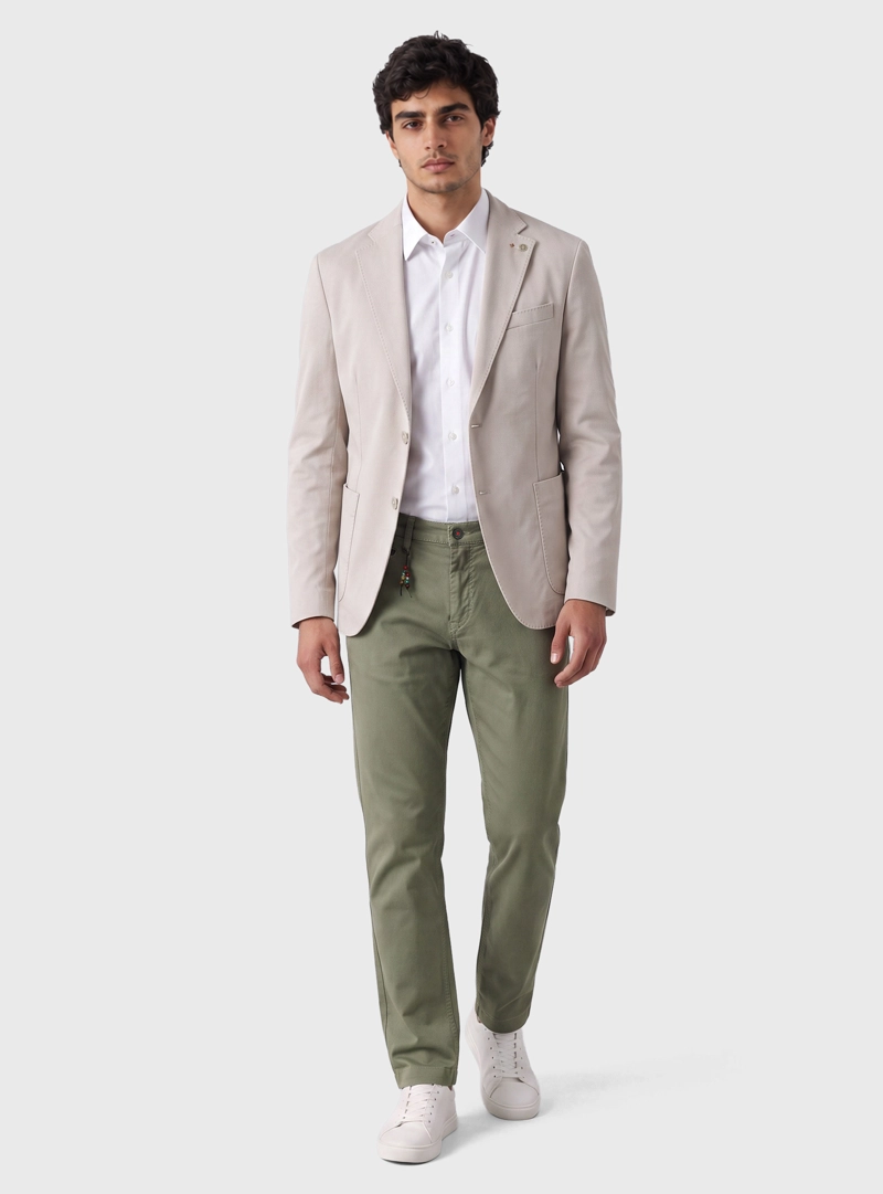 BLAZER LISO SPANDEX TAILORED FIT BEIGE ARROW - 4