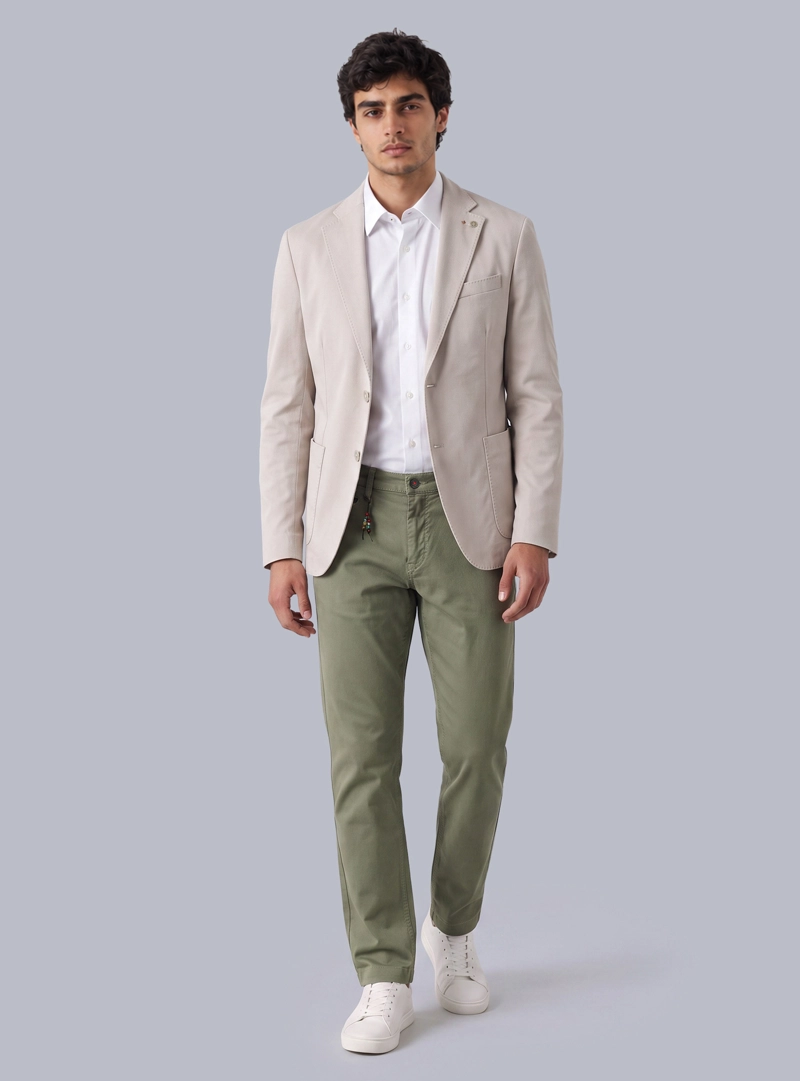BLAZER LISO SPANDEX TAILORED FIT BEIGE ARROW - 4