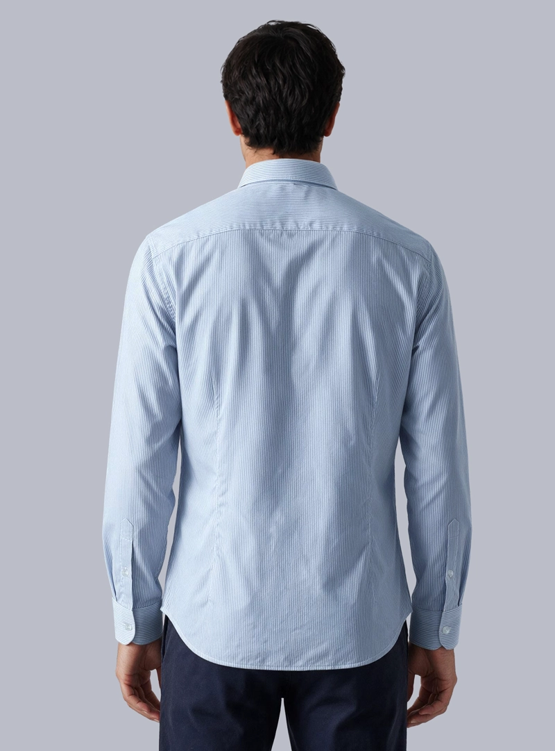 CAMISA A RAYAS SPANDEX SLIM FIT CELESTE ARROW - 2
