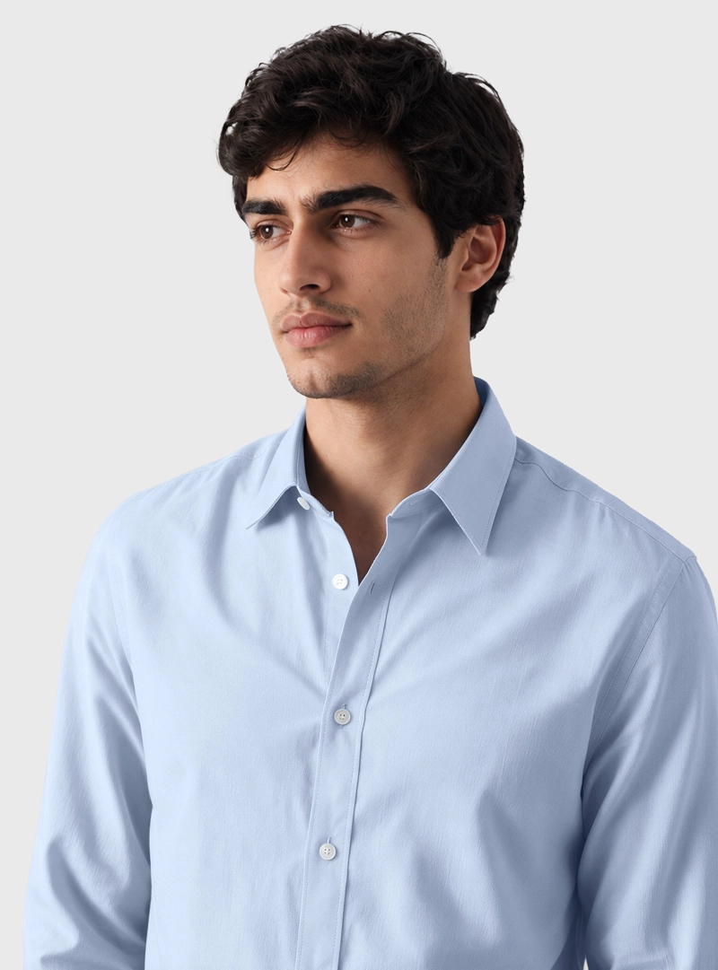 CAMISA LISA SPANDEX SLIM FIT CELESTE ARROW - 3