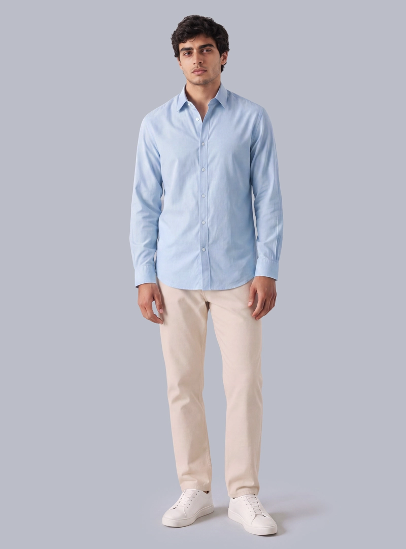 CAMISA LISA SPANDEX SLIM FIT CELESTE ARROW - 4