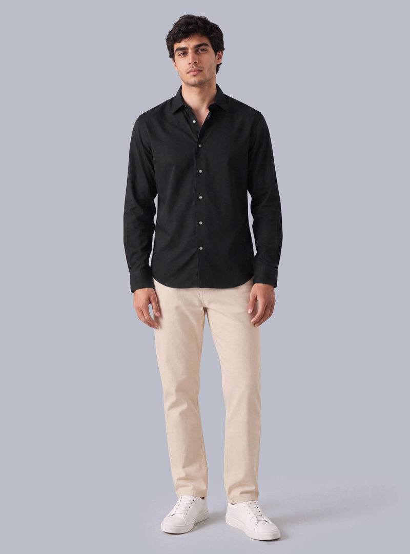 CAMISA LISA SPANDEX SLIM FIT NEGRO ARROW - 4