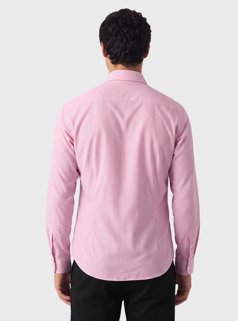 CAMISA A RAYAS SPANDEX SLIM FIT ROSADO ARROW - 2