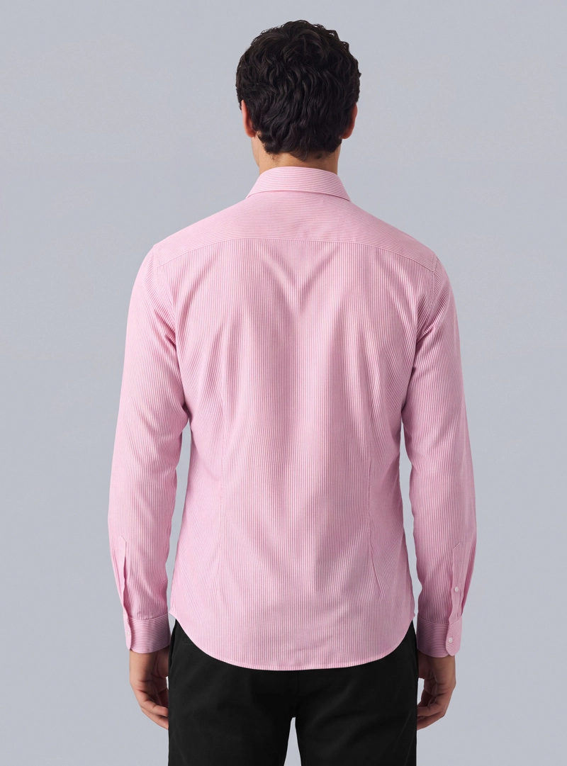 CAMISA A RAYAS SPANDEX SLIM FIT ROSADO ARROW - 2