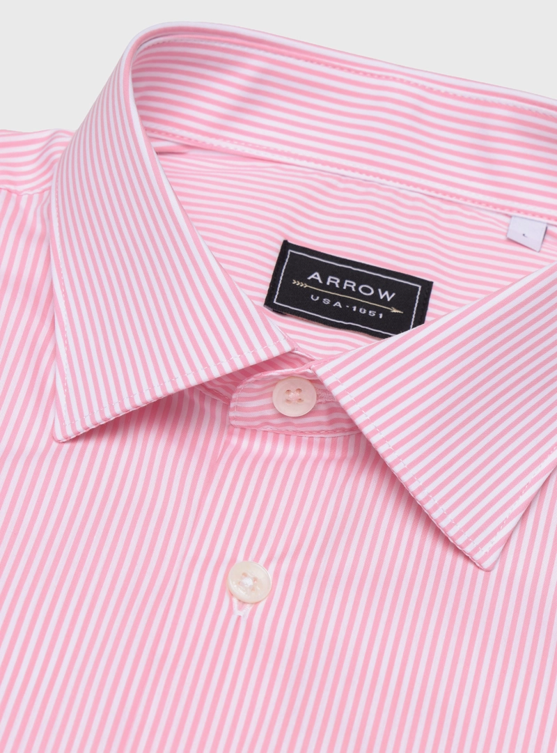 CAMISA A RAYAS SPANDEX SLIM FIT ROSADO ARROW - 5