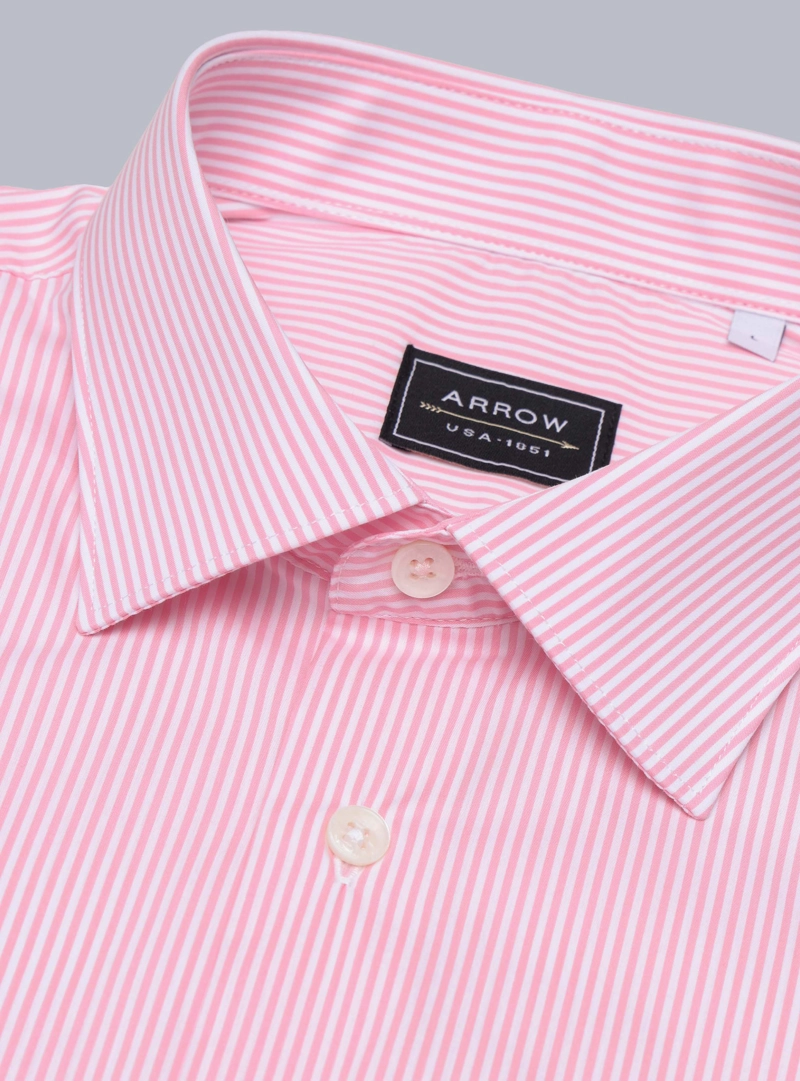 CAMISA A RAYAS SPANDEX SLIM FIT ROSADO ARROW - 5