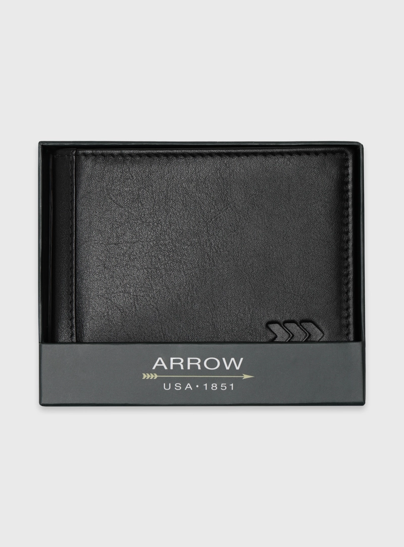 BILLETERA CUERO LISA NEGRO ARROW - 5