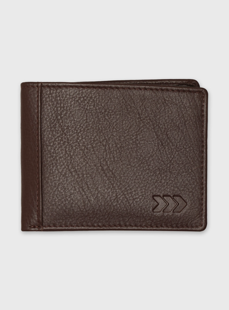 BILLETERA CUERO LISA CAFE  ARROW - 1