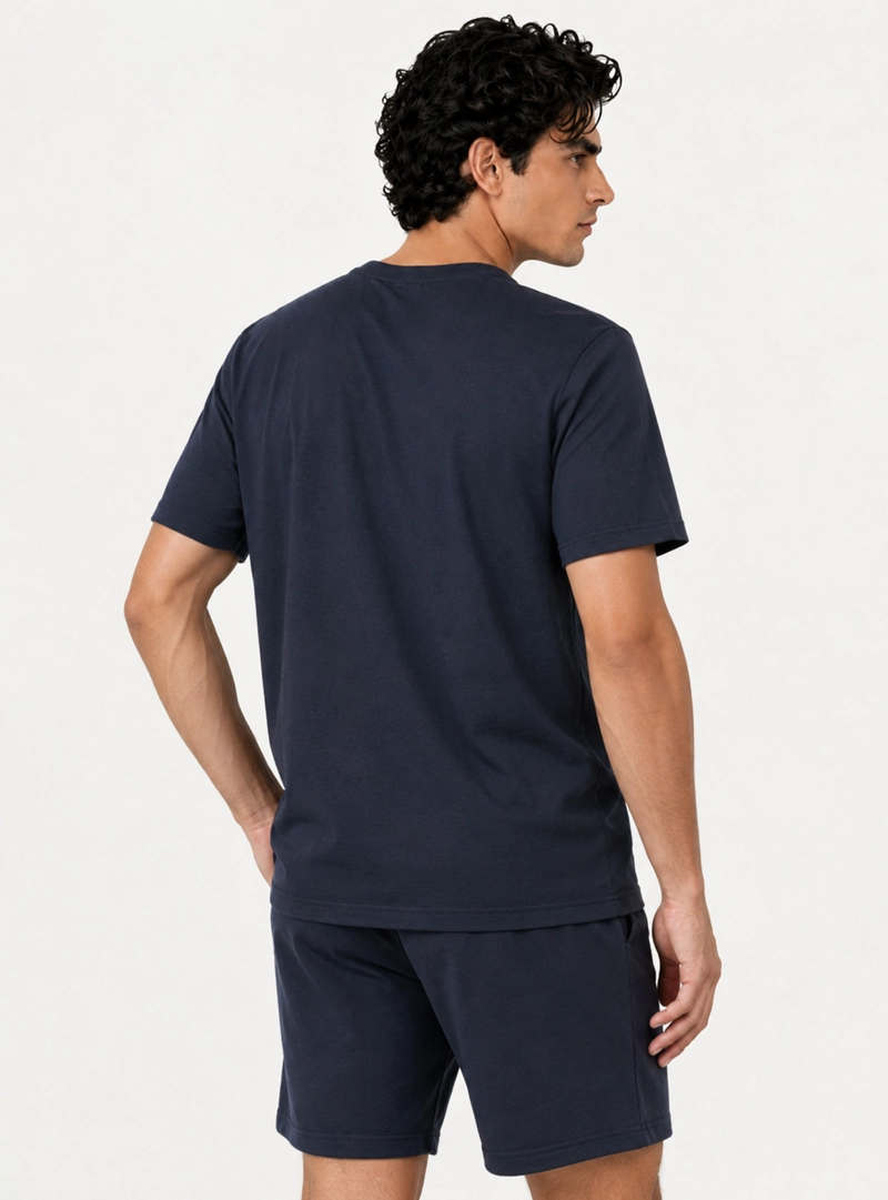 PIJAMA CORTO CUELLO V REGULAR FIT AZUL ARROW - 2