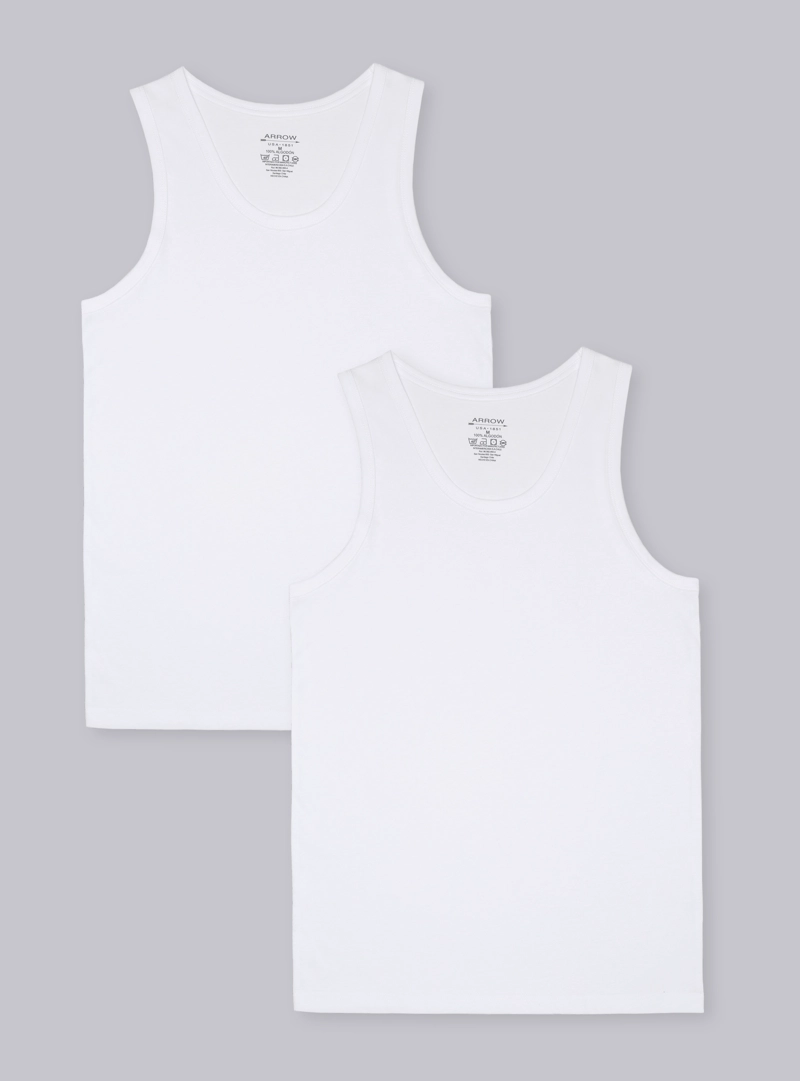 CAMISETA BIPACK SIN MANGAS REGULAR FIT BLANCO ARROW - 1