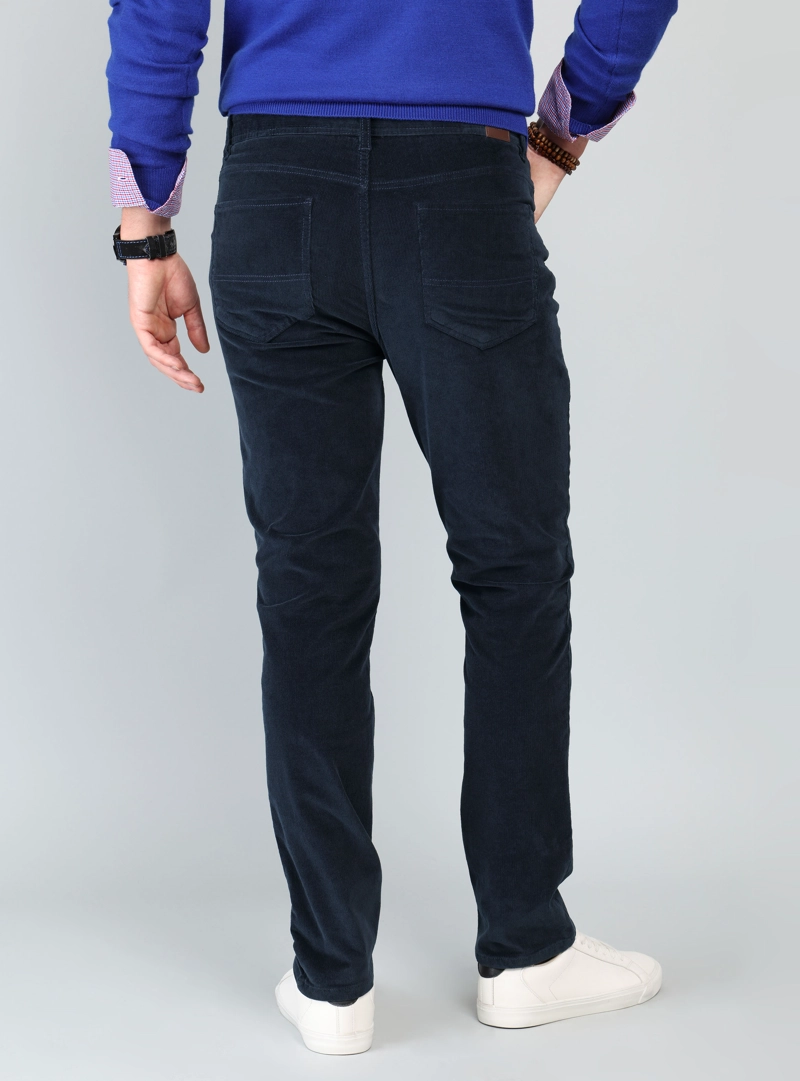 PANTALON COTELE SPANDEX REGULAR FIT AZUL ARROW - 2