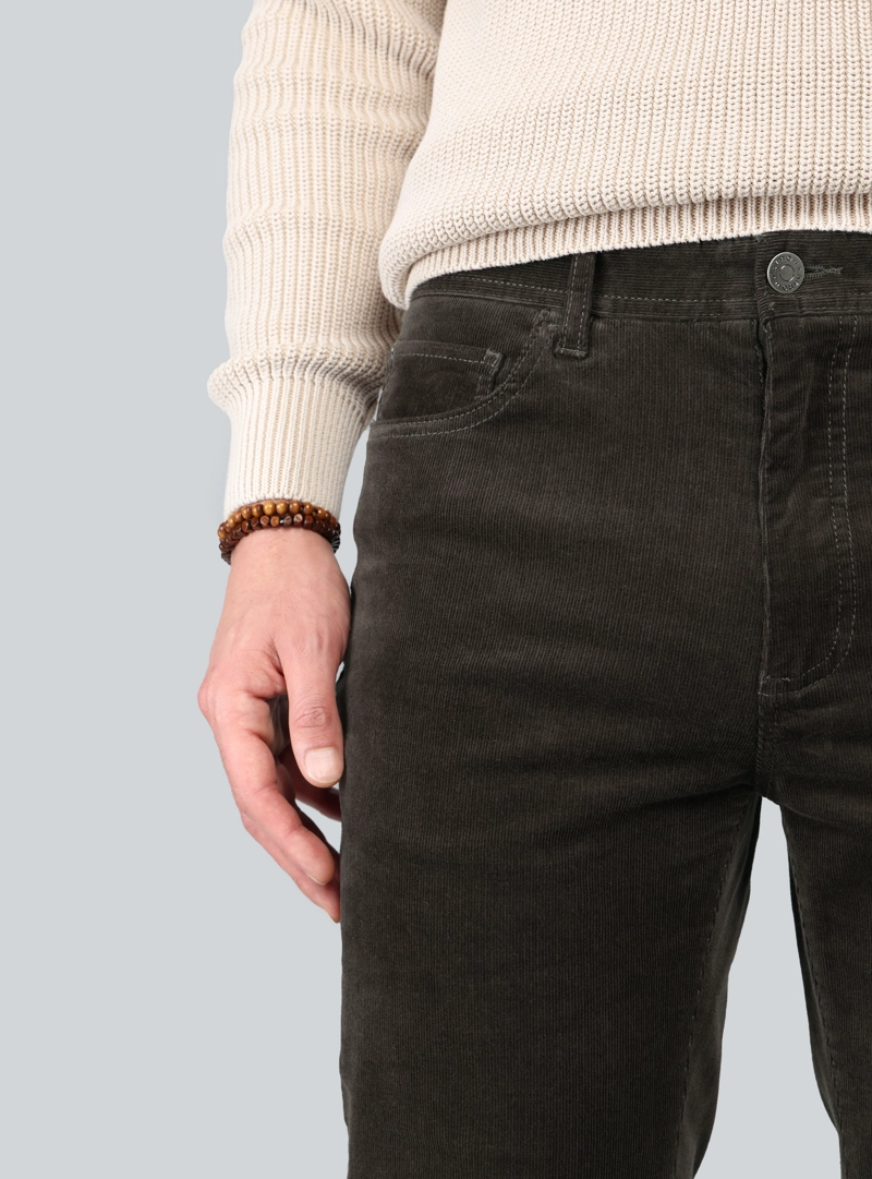 PANTALON COTELE SPANDEX REGULAR FIT CAFE ARROW - 3