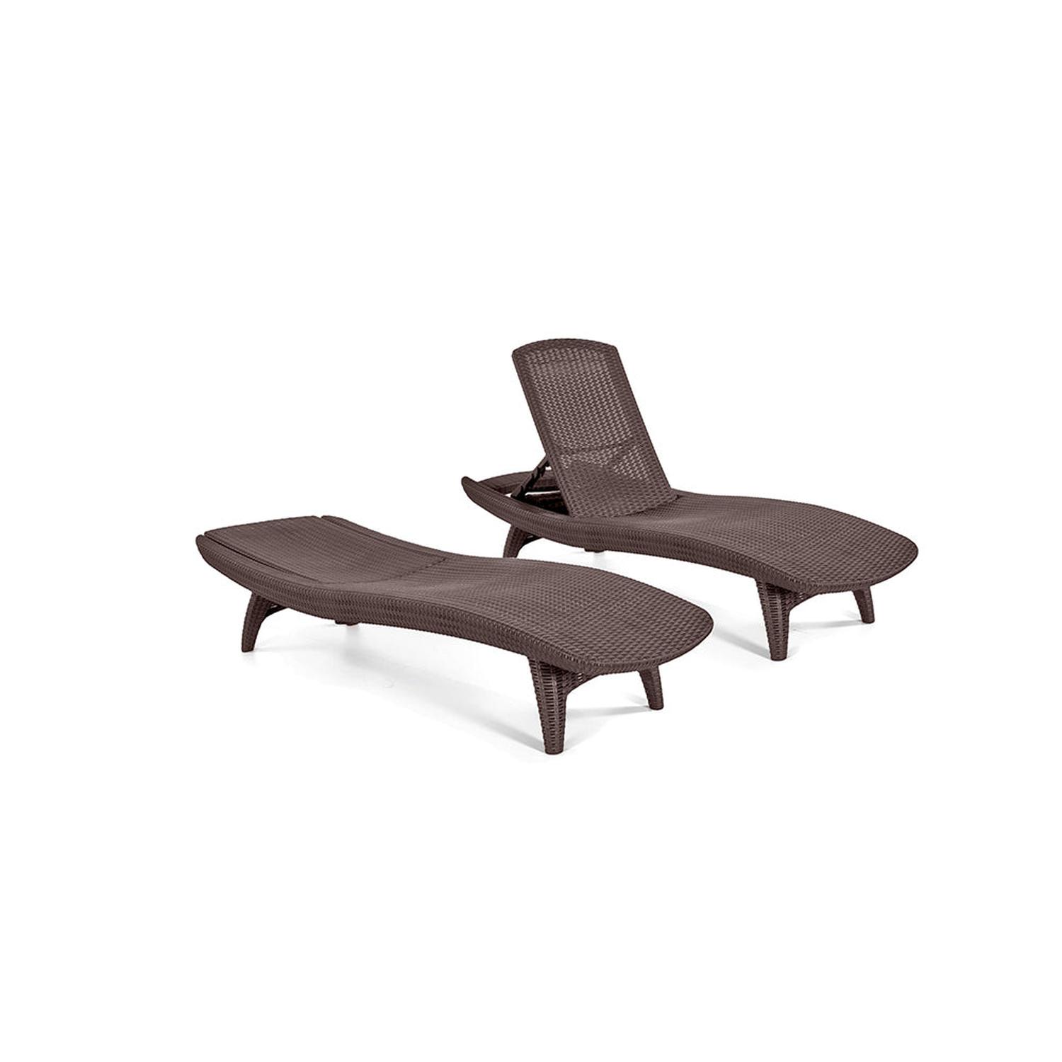 JUEGO DE REPOSERAS Y MESA MARRON PACIFIC SUN KETER - 2