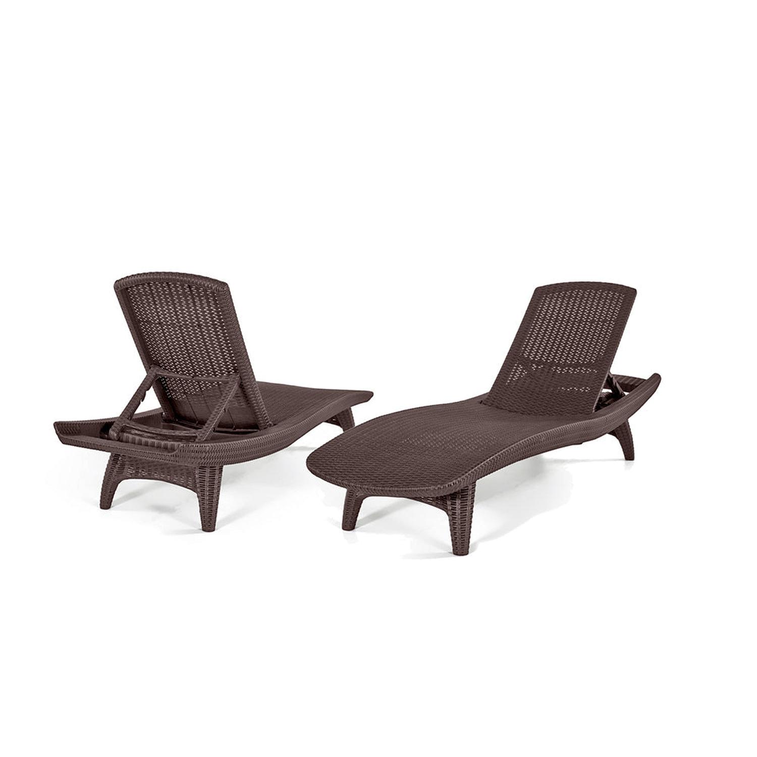 JUEGO DE REPOSERAS Y MESA MARRON PACIFIC SUN KETER - 3