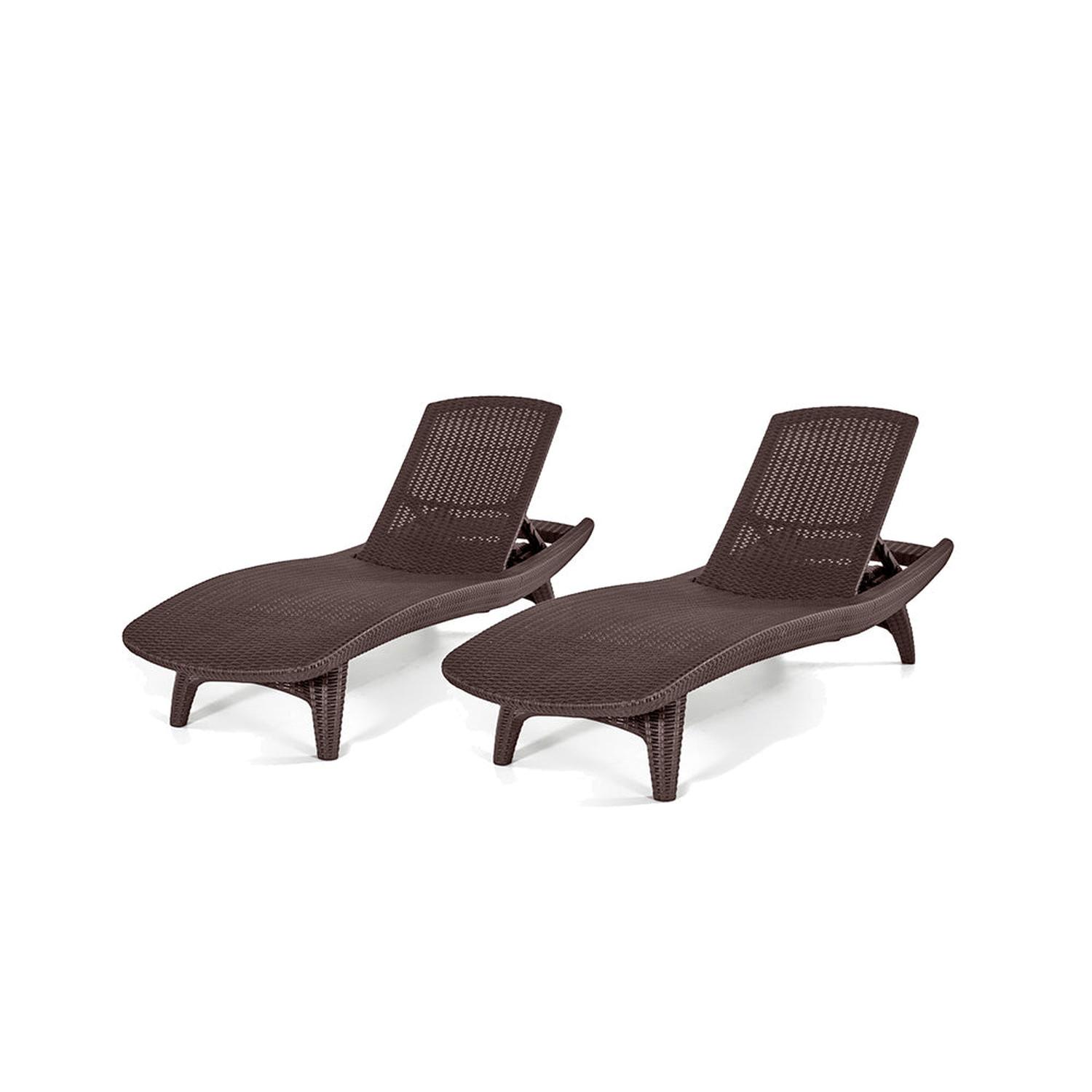 JUEGO DE REPOSERAS Y MESA MARRON PACIFIC SUN KETER - 4
