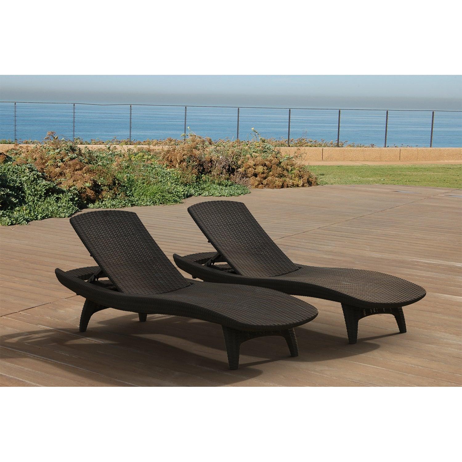 JUEGO DE REPOSERAS Y MESA MARRON PACIFIC SUN KETER - 7