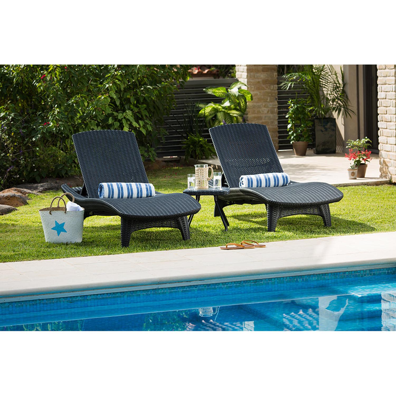 JUEGO DE REPOSERAS Y MESA GRIS PACIFIC SUN KETER - 4