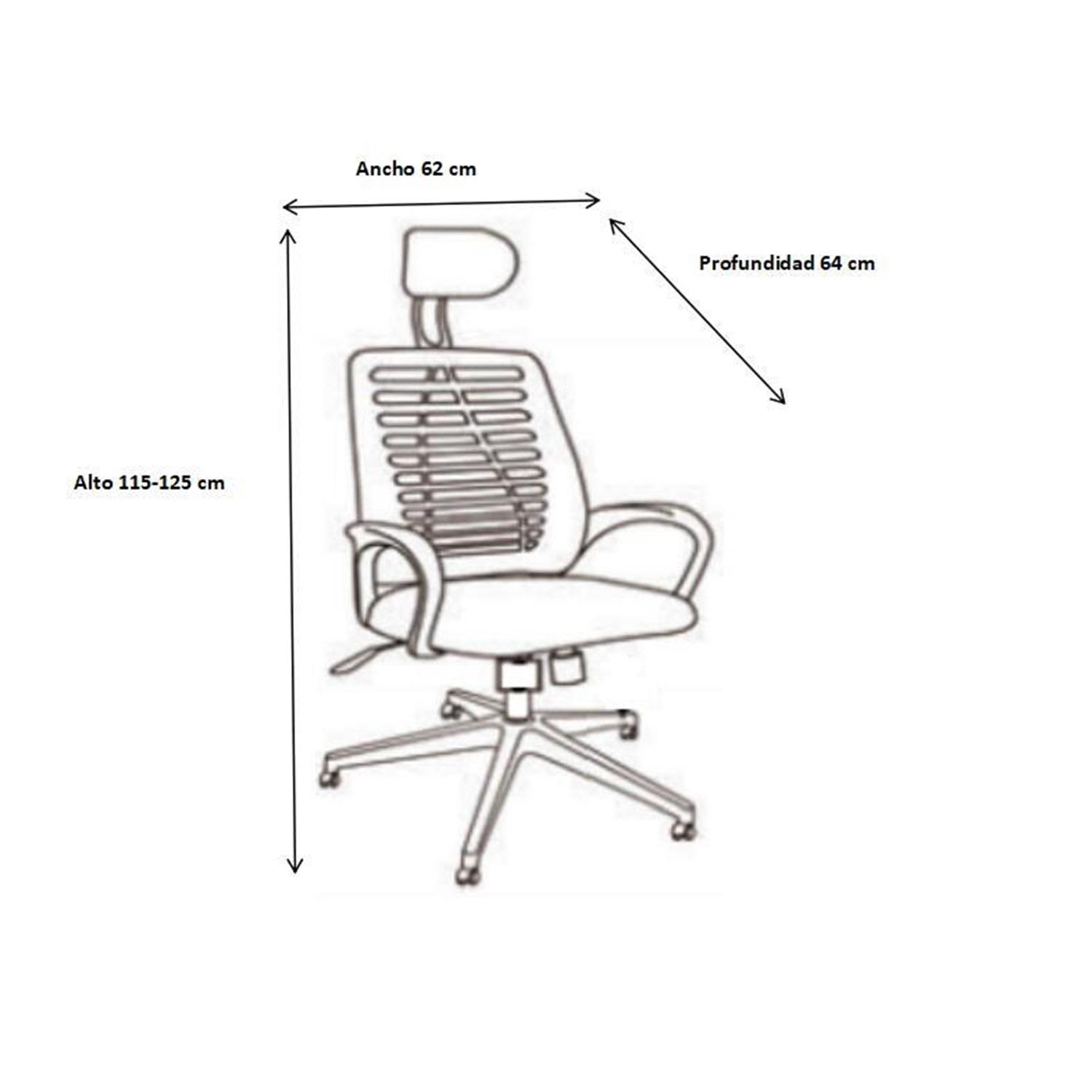 SILLA OFICINA MIDTOWN MESH NEGRO CON CABEZAL - 4