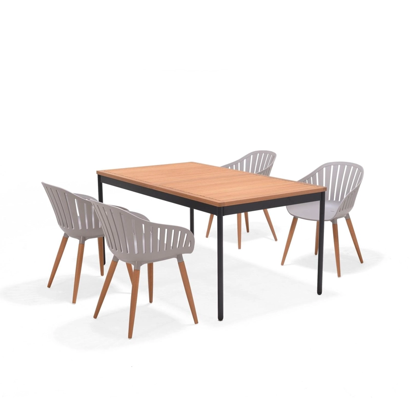 JUEGO DE TERRAZA CANNES 160X90CM CON 4 SILLAS - 1