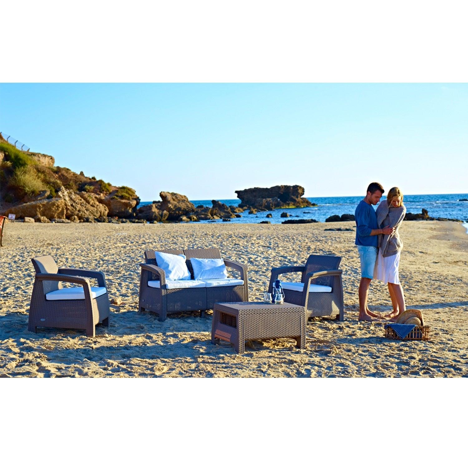 JUEGO TERRAZA KETER CORFU JARDIN 2 CUERPOS GRAFITO - 3