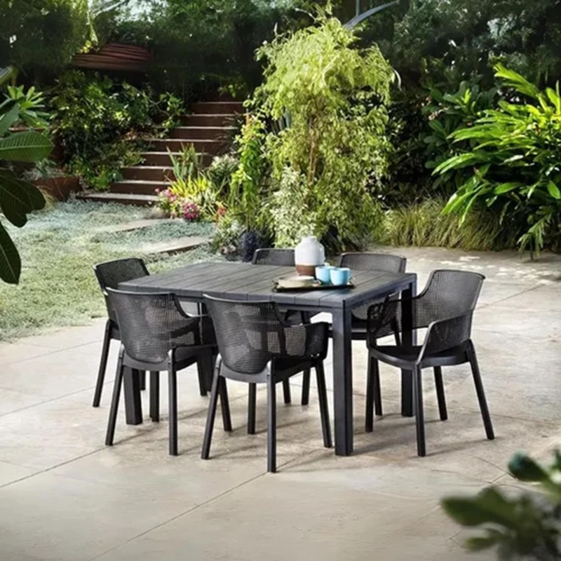 SET KETER ELISA GRIS 6 SILLAS TERRAZA PLASTICO - 4
