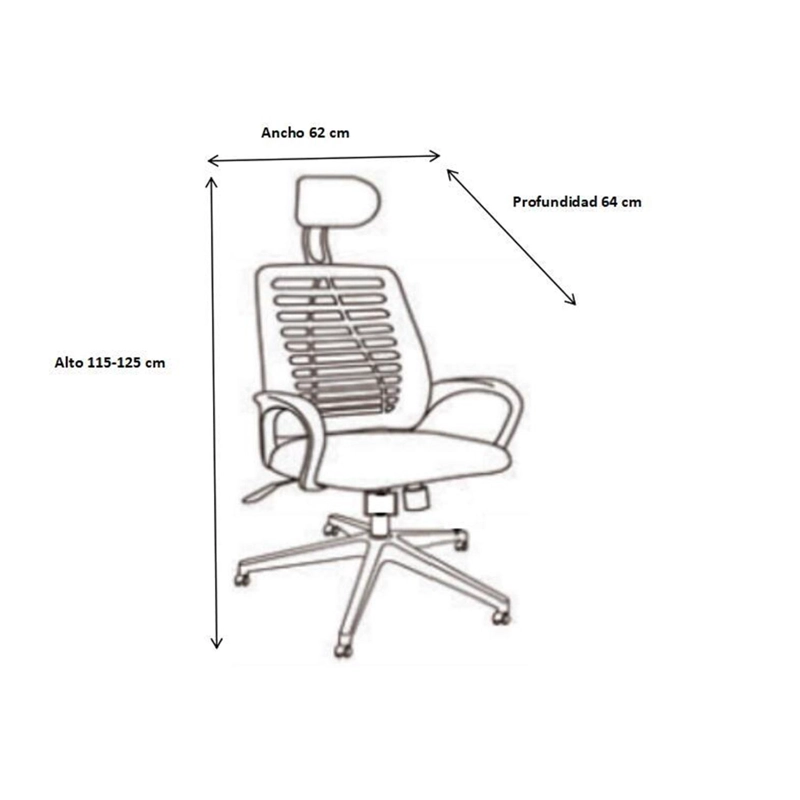 SILLA OFICINA MIDTOWN MESH GRIS CABEZAL - 5