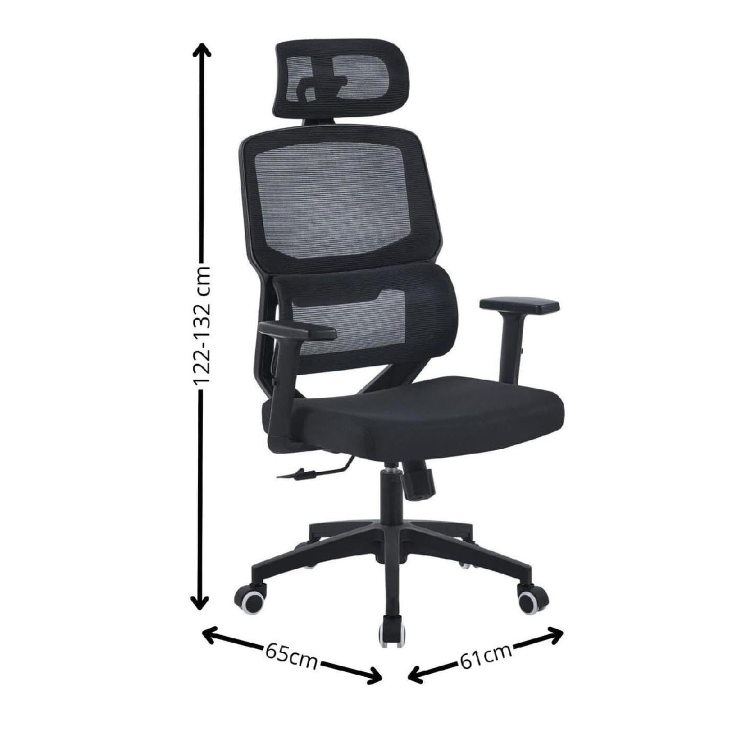 SILLA DE OFICINA EJECUTIVA MESH ERGONOMICA NEGRO - 3
