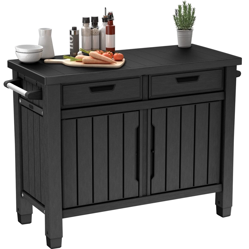 MESA AUXILIAR ASADOR DE JARDIN BUFFET CABINET GRAFITO - 2
