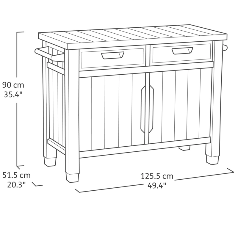 MESA AUXILIAR ASADOR DE JARDIN BUFFET CABINET GRAFITO - 4