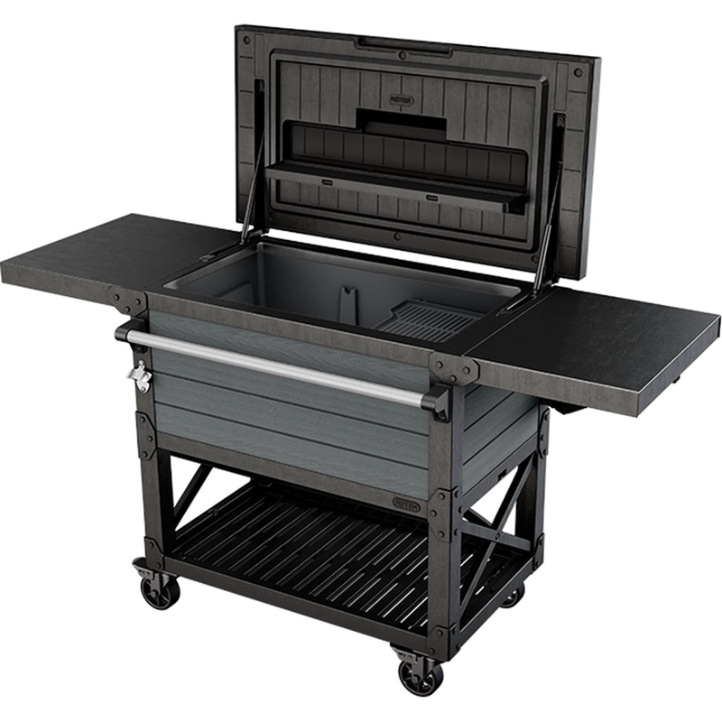 MESA AUXILIAR ASADOR DE JARDIN COOLER BEVERAGE GRAFITO - 1