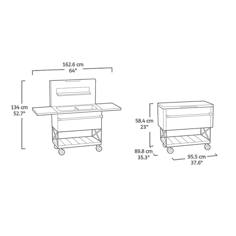 MESA AUXILIAR ASADOR DE JARDIN COOLER BEVERAGE GRAFITO - 3