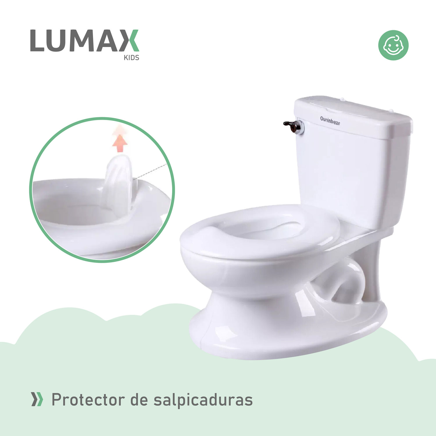 PELELA ZGS-542 APRENDIZAJE TIPO WC SONIDO CISTERNA VARIOS COLORES CELESTE - 5