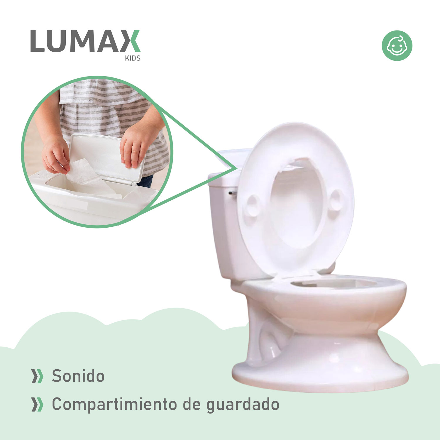 PELELA ZGS-542 APRENDIZAJE TIPO WC SONIDO CISTERNA VARIOS COLORES CELESTE - 7