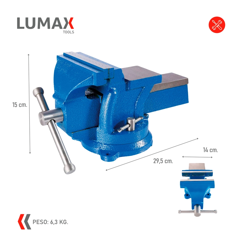 MORSA PRENSA TORNILLO DE BANCO LUMAX 5 PULGADAS - 3