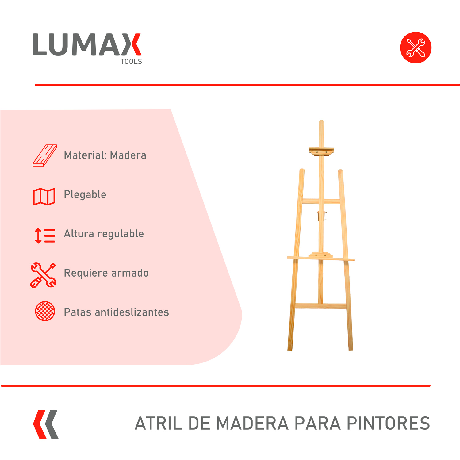 ATRIL PARA PINTORES DE MADERA 172CM - 2