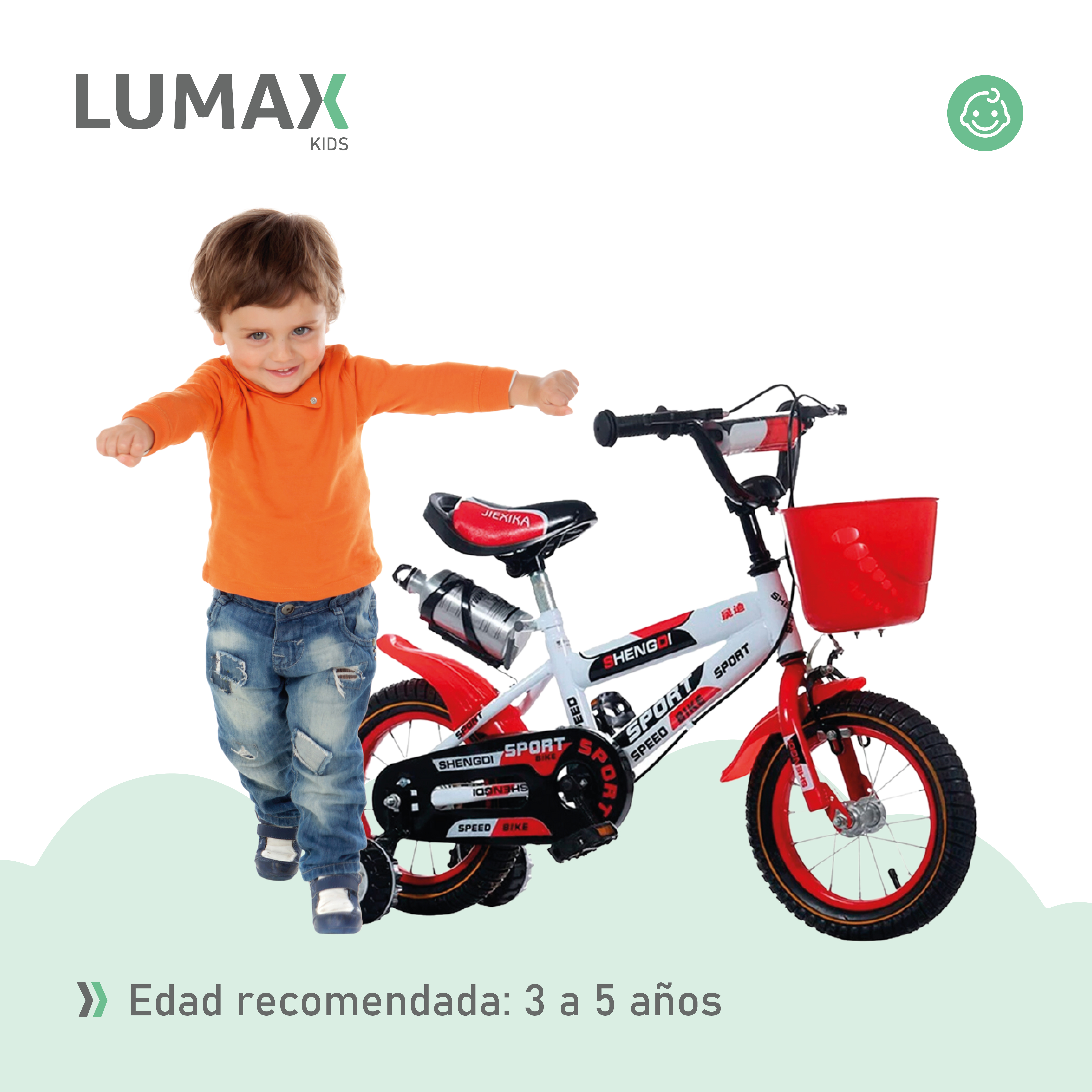 BICICLETA ARO 14 INFANTIL LUMAX COLORES A ELECCION - 5
