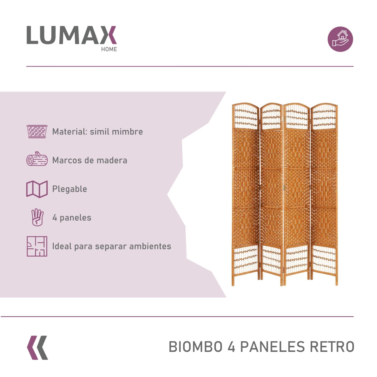 BIOMBO DECORACION Y SEPARADOR DE AMBIENTES BEIGE - 2