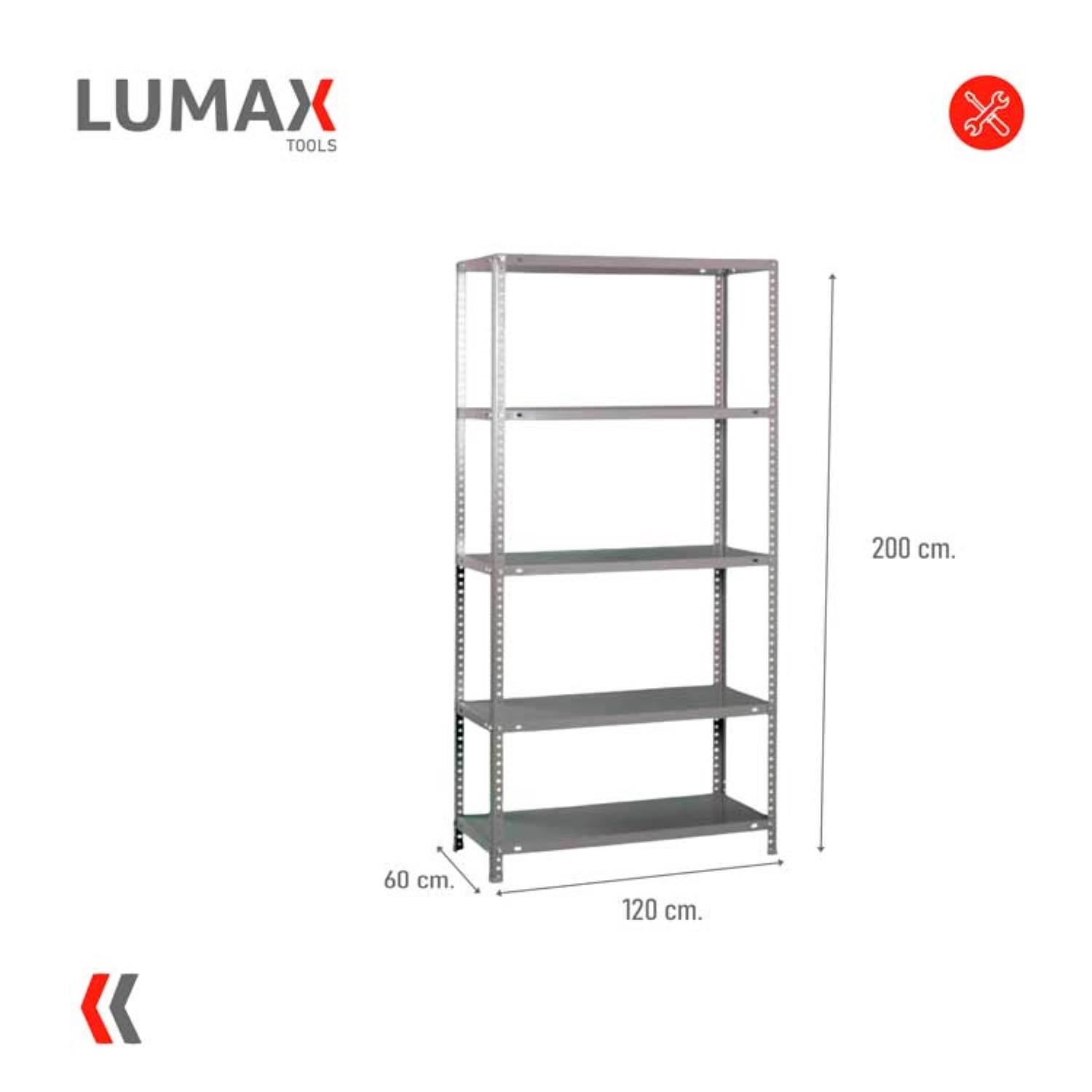 EXHIBIDOR REPISA METALICA ARMABLE 120X60X200 - 3