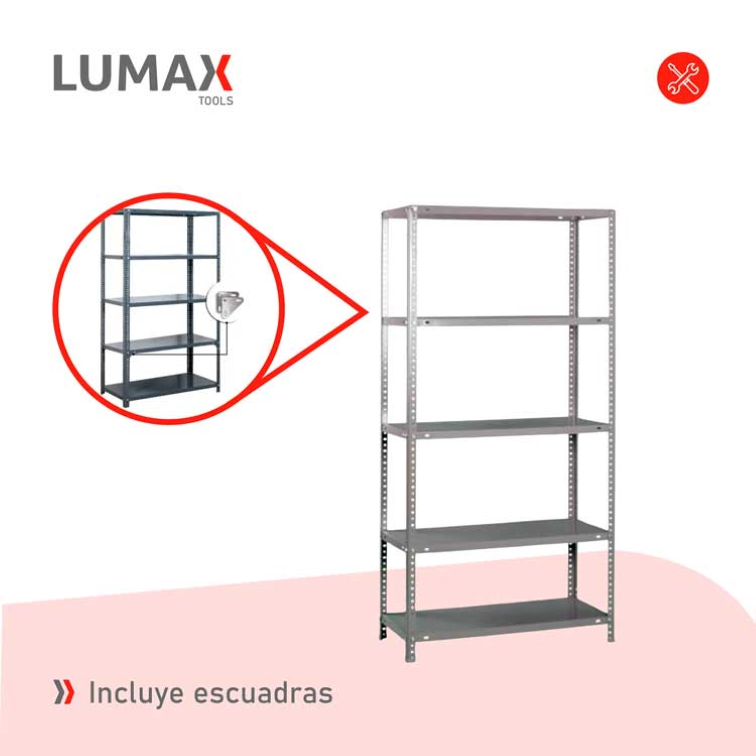 EXHIBIDOR REPISA METALICA ARMABLE 120X60X200 - 5